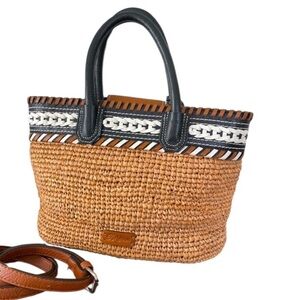 Brighton Arroyo Raffia Tote with Tassels and Detachable Crossbody Strap